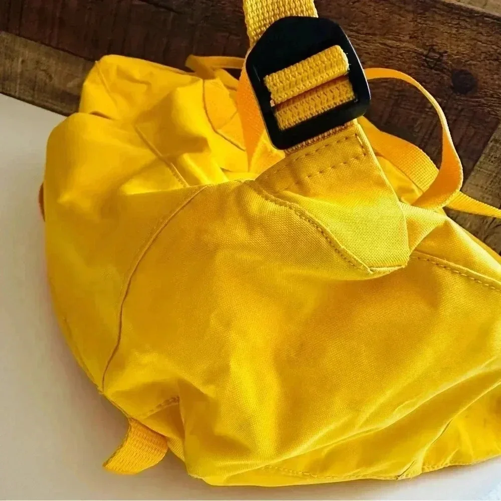 Unisex Fjallraven Kanken Yellow Backpack W Llama Patch